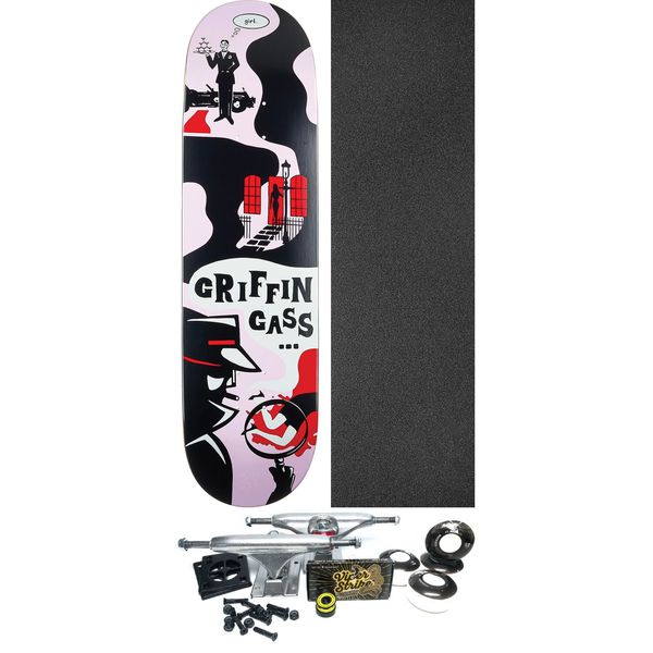 Girl Skateboards Griffin Gass Mystery Noir Skateboard Deck - 8.5" x 32" - Complete Skateboard Bundle